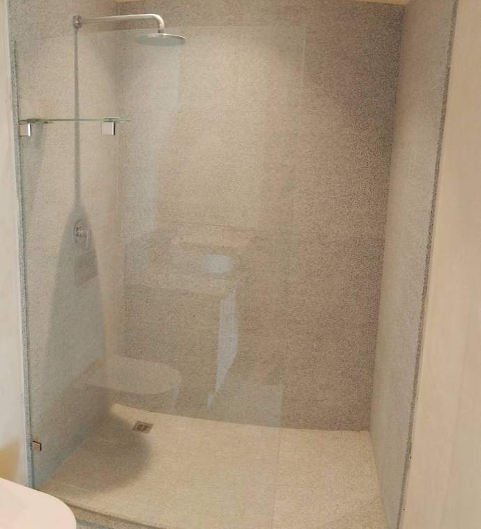 Finished shower enclosure plumbing installation by Dudley's Plumbers