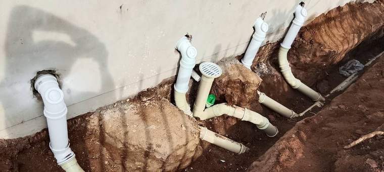 Underground drainage system installation by Dudley's Plumbers